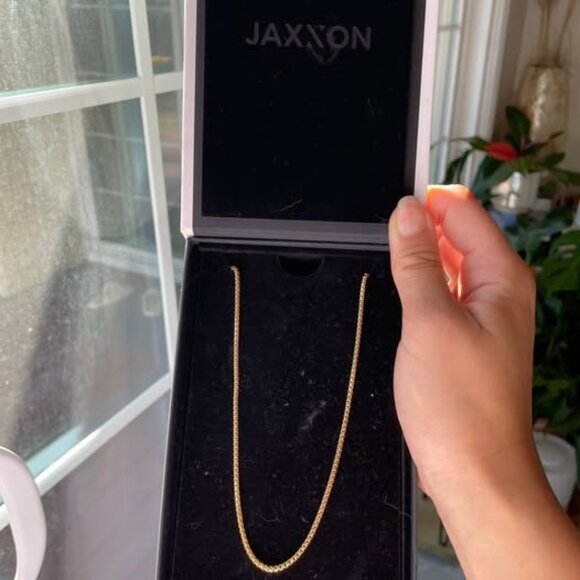 Jaxxon Men's Box Chain 2mm - 14k Gold-Bonded - Picture 3 of 3